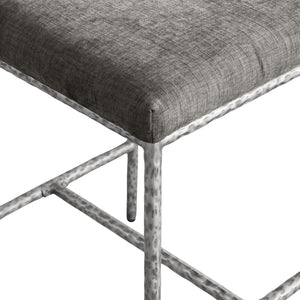 Meridian Furniture Reeves Plush Chenille Upholstered Counter Stool with Iron Frame for Kitchen Islands and Bars Grey Style 3 11080Grey-C