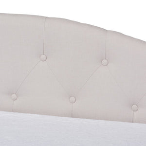 Baxton Studio Baxton Studio Becker Elegant Upholstered Daybed with Trundle - Chic Beige Fabric & Modern Design Twin Becker-Beige-Daybed-T/T