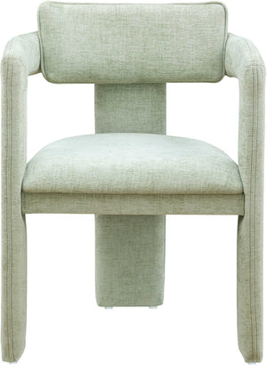 Meridian Furniture Brenda Fully Upholstered Armchair Plush Padded Seating for Modern Dining and Living Rooms Mint Chenille Fabric 11084Mint-C