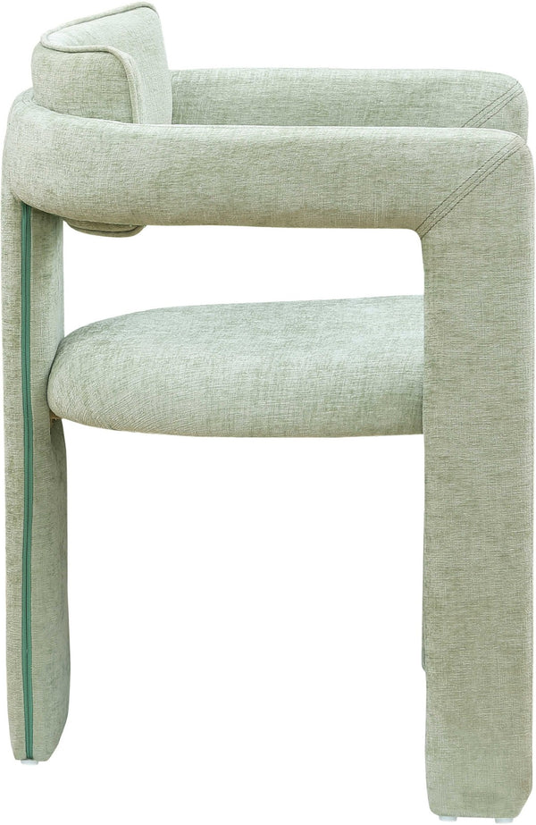 Meridian Furniture Brenda Fully Upholstered Armchair Plush Padded Seating for Modern Dining and Living Rooms Mint Chenille Fabric 11084Mint-C