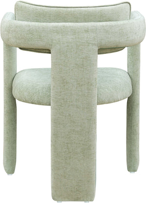 Meridian Furniture Brenda Fully Upholstered Armchair Plush Padded Seating for Modern Dining and Living Rooms Mint Chenille Fabric 11084Mint-C