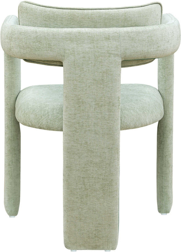 Meridian Furniture Brenda Fully Upholstered Armchair Plush Padded Seating for Modern Dining and Living Rooms Mint Chenille Fabric 11084Mint-C