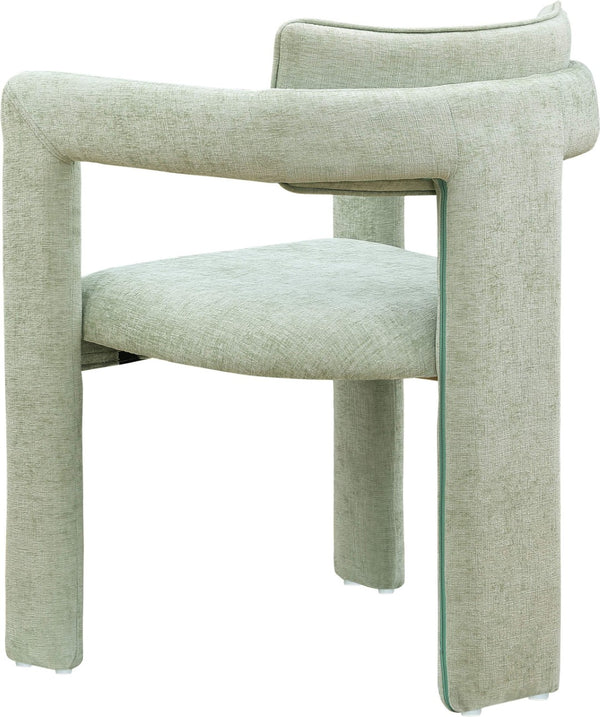 Meridian Furniture Brenda Fully Upholstered Armchair Plush Padded Seating for Modern Dining and Living Rooms Mint Chenille Fabric 11084Mint-C