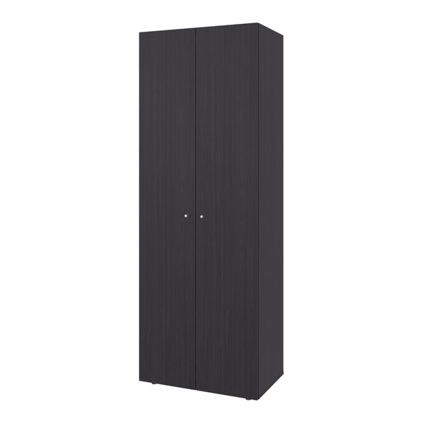 English Elm Armoire 66.9" H - Stylish Black Wengue Design With 2 Doors & 4 Shelves For Modern Bedroom Storage B097P395911