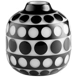 Petroglyph Vase Black and White 11087 Cyan Design