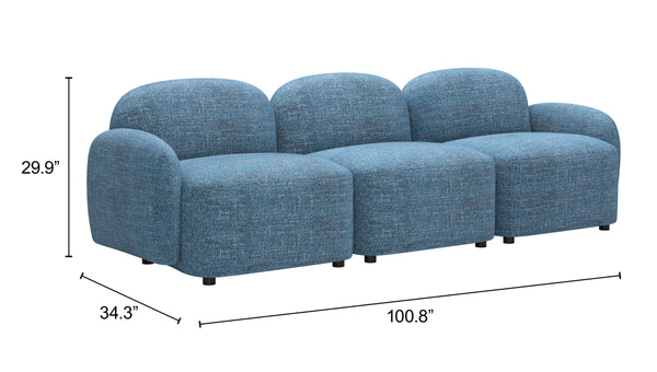 Cleo Modular Sofa 3 Seat Contemporary Upholstered Living Room Lounge Seating