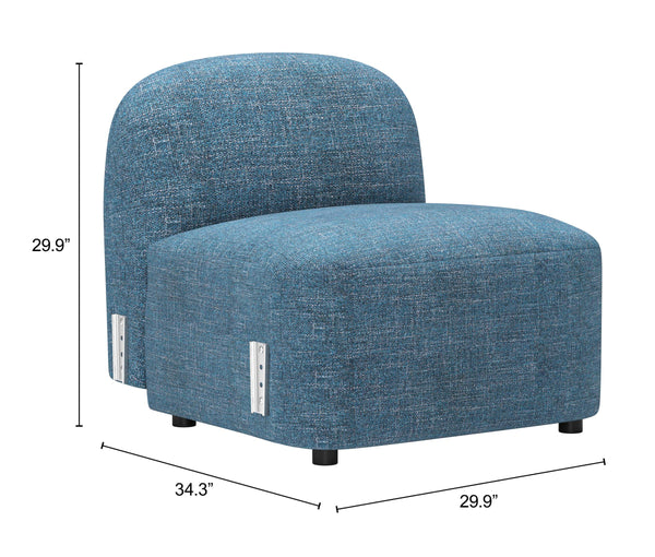 Cleo Modular Middle Chair Textured Polyester Upholstery Contemporary Living Room Seating