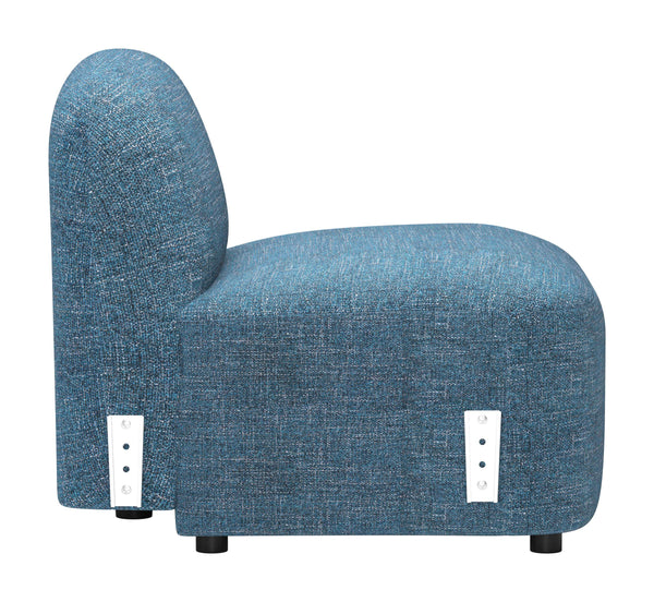 Cleo Modular Middle Chair Textured Polyester Upholstery Contemporary Living Room Seating
