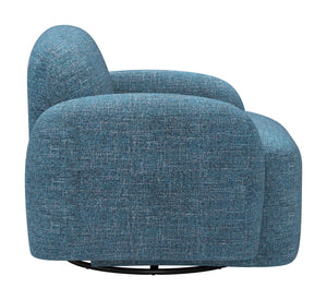 Cleo Swivel Accent Chair Textured Polyester Upholstery Modern Lounge Seating
