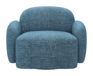 Cleo Swivel Accent Chair Textured Polyester Upholstery Modern Lounge Seating