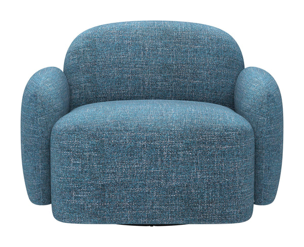 Cleo Swivel Accent Chair Textured Polyester Upholstery Modern Lounge Seating