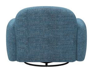 Cleo Swivel Accent Chair Textured Polyester Upholstery Modern Lounge Seating