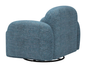 Cleo Swivel Accent Chair Textured Polyester Upholstery Modern Lounge Seating