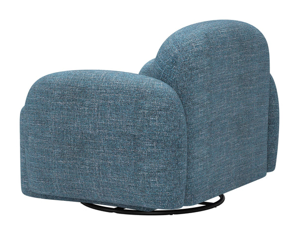 Cleo Swivel Accent Chair Textured Polyester Upholstery Modern Lounge Seating