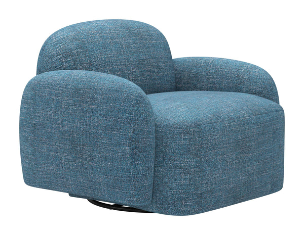 Cleo Swivel Accent Chair Textured Polyester Upholstery Modern Lounge Seating