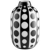 Petroglyph Vase Black and White 11088 Cyan Design