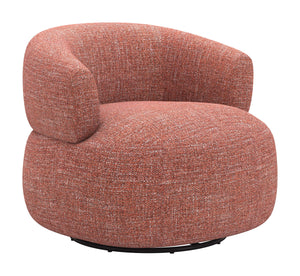 Zuo Modern Venezia Swivel Accent Chair Textured Polyester Upholstery 360 Degree Base Living Room 110893