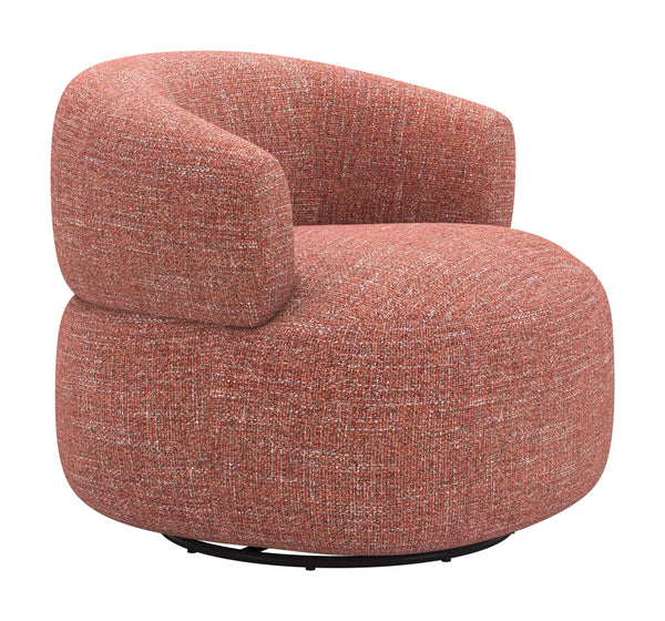 Venezia Swivel Accent Chair Textured Polyester Upholstery 360 Degree Base Living Room
