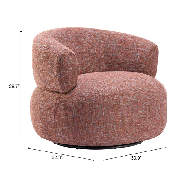Venezia Swivel Accent Chair Textured Polyester Upholstery 360 Degree Base Living Room