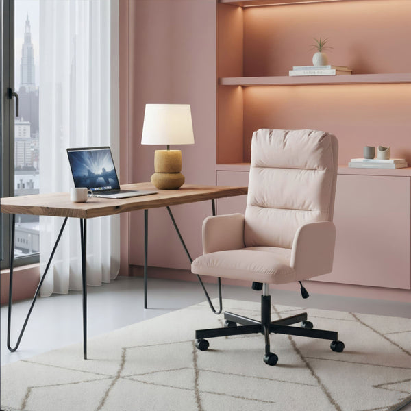 Sable Faux Leather Office Chair with Swivel Base and Adjustable Height for Modern Workspaces