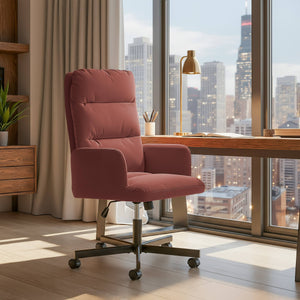 Sable Faux Leather Office Chair with Swivel Base and Adjustable Height for Modern Workspaces