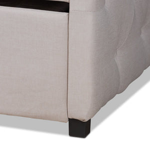 Baxton Studio Baxton Studio Becker Elegant Upholstered Daybed with Trundle - Chic Beige Fabric & Modern Design Full Becker-Beige-Daybed-F/T