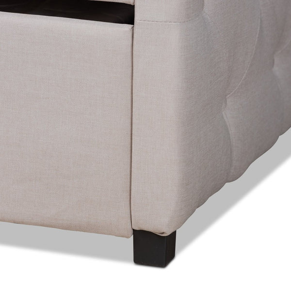 Baxton Studio Baxton Studio Becker Elegant Upholstered Daybed with Trundle - Chic Beige Fabric & Modern Design Full Becker-Beige-Daybed-F/T