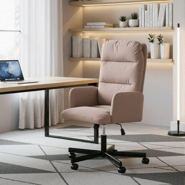 Sable Faux Leather Office Chair with Swivel Base and Adjustable Height for Modern Workspaces