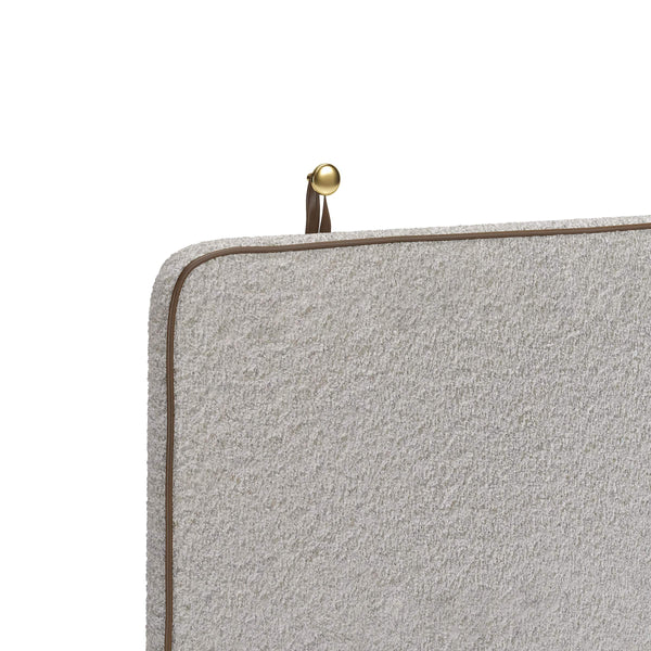 Bela Wall Mounted Queen Headboard Shearling Upholstered Floating Minimalist Bedroom