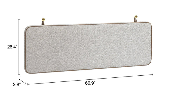 Bela Wall Mounted Queen Headboard Shearling Upholstered Floating Minimalist Bedroom