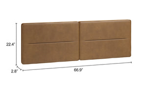 Cove Wall Mounted Queen Headboard Faux Leather Padded Art Deco Bedroom Accent