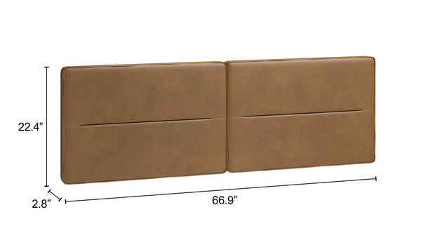 Cove Wall Mounted Queen Headboard Faux Leather Padded Art Deco Bedroom Accent