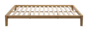 Luum Solid Rubberwood Queen Platform Bed Low Profile Mid-century Modern Frame No Box Spring Need