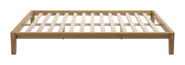 Luum Solid Rubberwood Queen Platform Bed Low Profile Mid-century Modern Frame No Box Spring Need