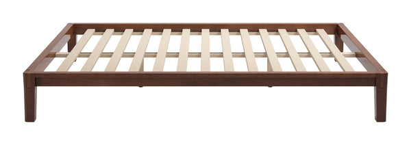 Luum Solid Rubberwood Queen Platform Bed Low Profile Mid-century Modern Frame No Box Spring Need