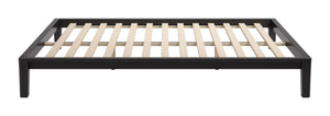 Luum Solid Rubberwood Queen Platform Bed Low Profile Mid-century Modern Frame No Box Spring Need