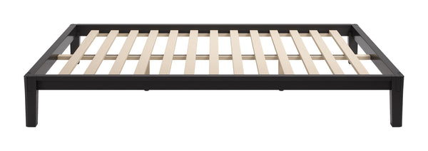 Luum Solid Rubberwood Queen Platform Bed Low Profile Mid-century Modern Frame No Box Spring Need
