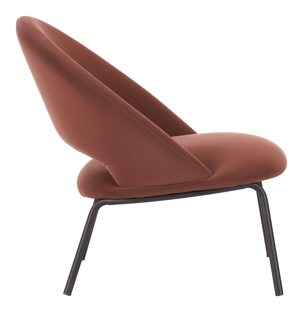 Zuo Modern Zurich Faux Leather Accent Chair Art Deco Style for Living Room or Lounge 110918