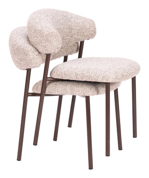 Seville Shearling Upholstered Dining Chairs Stackable Plywood Frame Art Deco Modern Seating Set