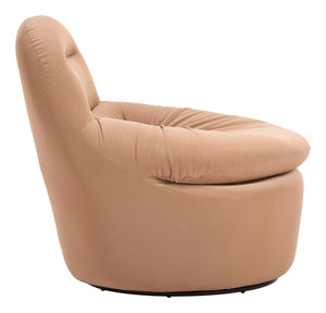 Reva Swivel Accent Chair Faux Leather 360 Degree Base Modern Living Lounge Seat