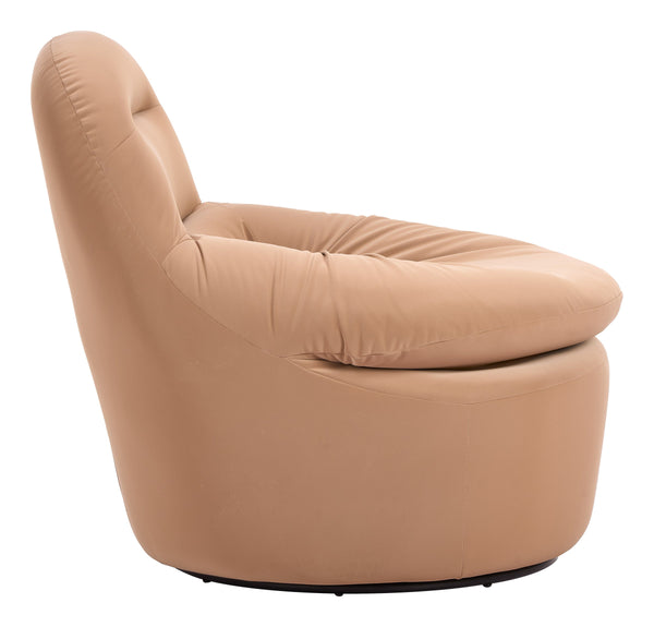 Reva Swivel Accent Chair Faux Leather 360 Degree Base Modern Living Lounge Seat