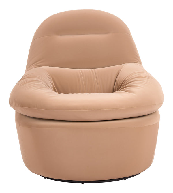 Reva Swivel Accent Chair Faux Leather 360 Degree Base Modern Living Lounge Seat