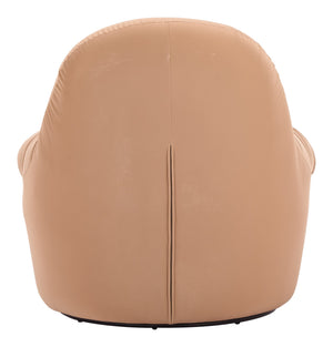 Reva Swivel Accent Chair Faux Leather 360 Degree Base Modern Living Lounge Seat