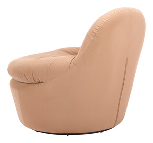 Reva Swivel Accent Chair Faux Leather 360 Degree Base Modern Living Lounge Seat