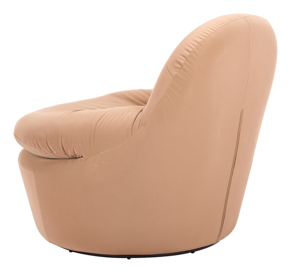 Reva Swivel Accent Chair Faux Leather 360 Degree Base Modern Living Lounge Seat