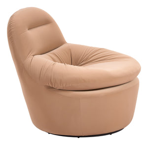 Reva Swivel Accent Chair Faux Leather 360 Degree Base Modern Living Lounge Seat