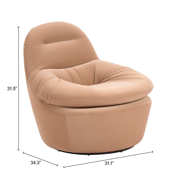 Reva Swivel Accent Chair Faux Leather 360 Degree Base Modern Living Lounge Seat