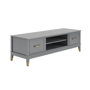 English Elm Westerleigh Low Profile Tv Stand with Gold Hardware for Living Room Decor B2733P444619