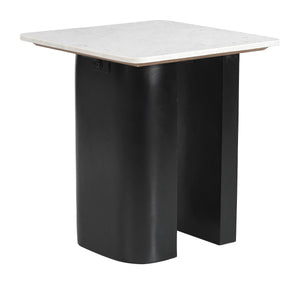 Zuo Modern Fiora Marble Top Side Table with Mango Wood Base Modern Living Room Accent 110933
