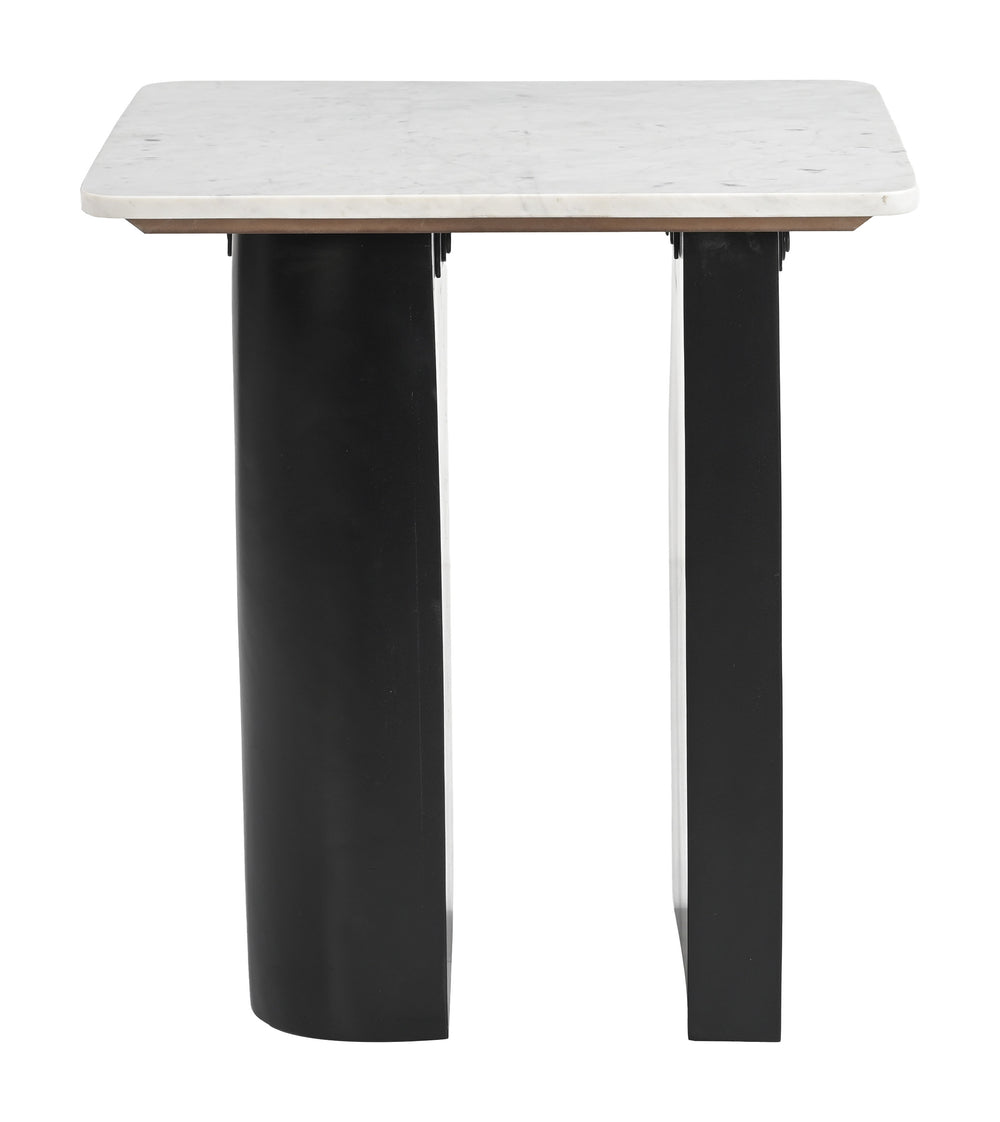 Zuo Modern Fiora Marble Top Side Table with Mango Wood Base Modern Living Room Accent 110933